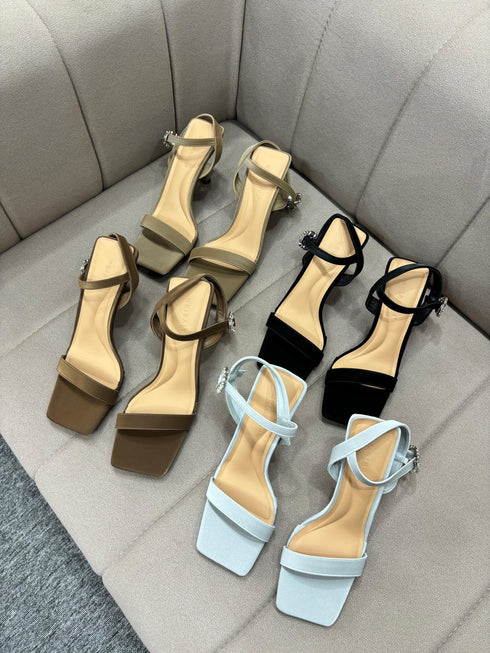 Women Elegant Diamond Embedded Buckle Straps Heel